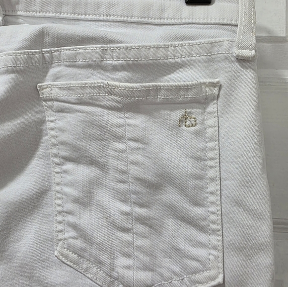 Rag & Bone /JEAN Capri Skinny Jeans White Raw Frayed Hem Stretch Size 29 - Picture 6 of 14